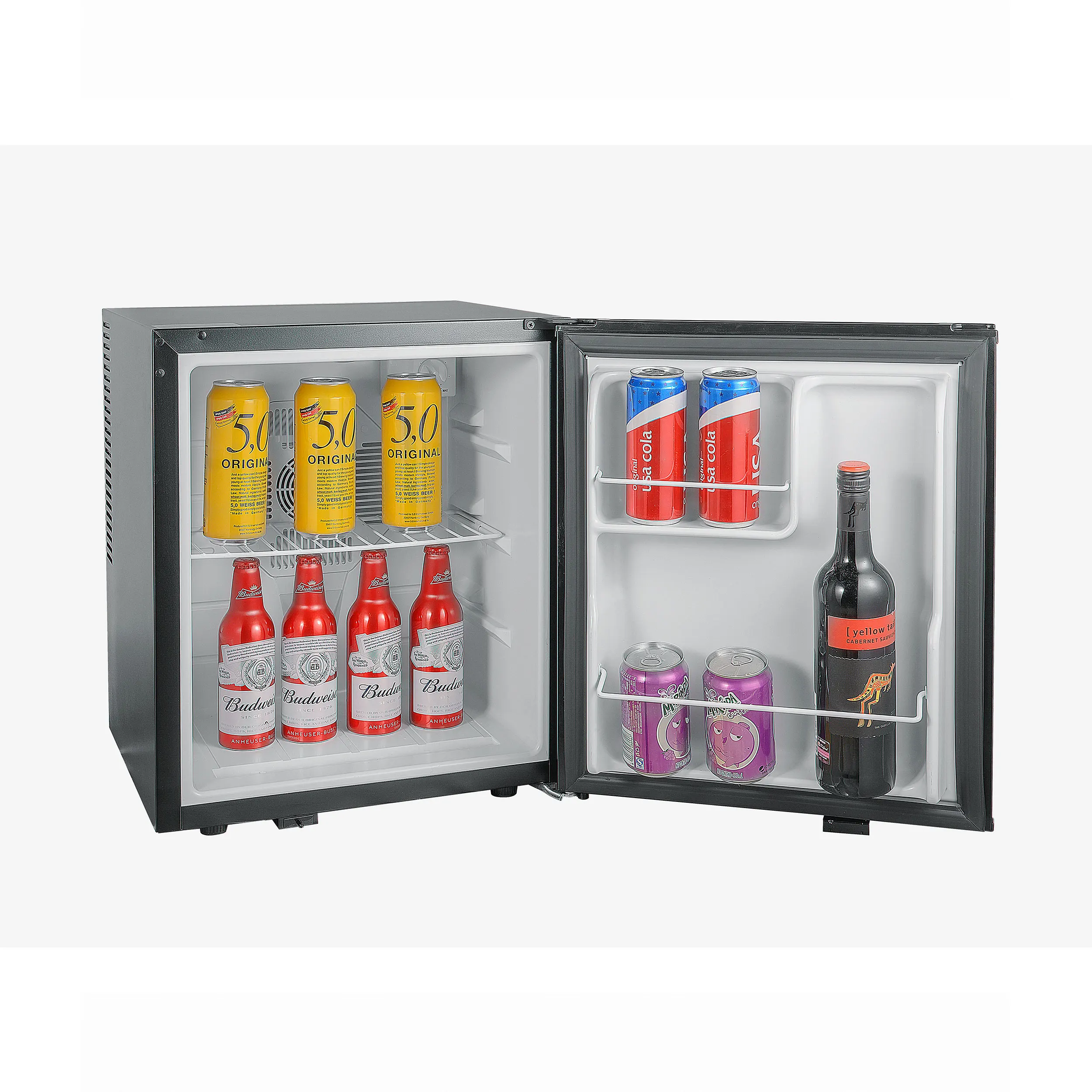High Accuracy Silent Mini bar Fridge Air Cooling Electric Single Door Refrigerator Mini Freezer for Hotel Car Outdoor Use