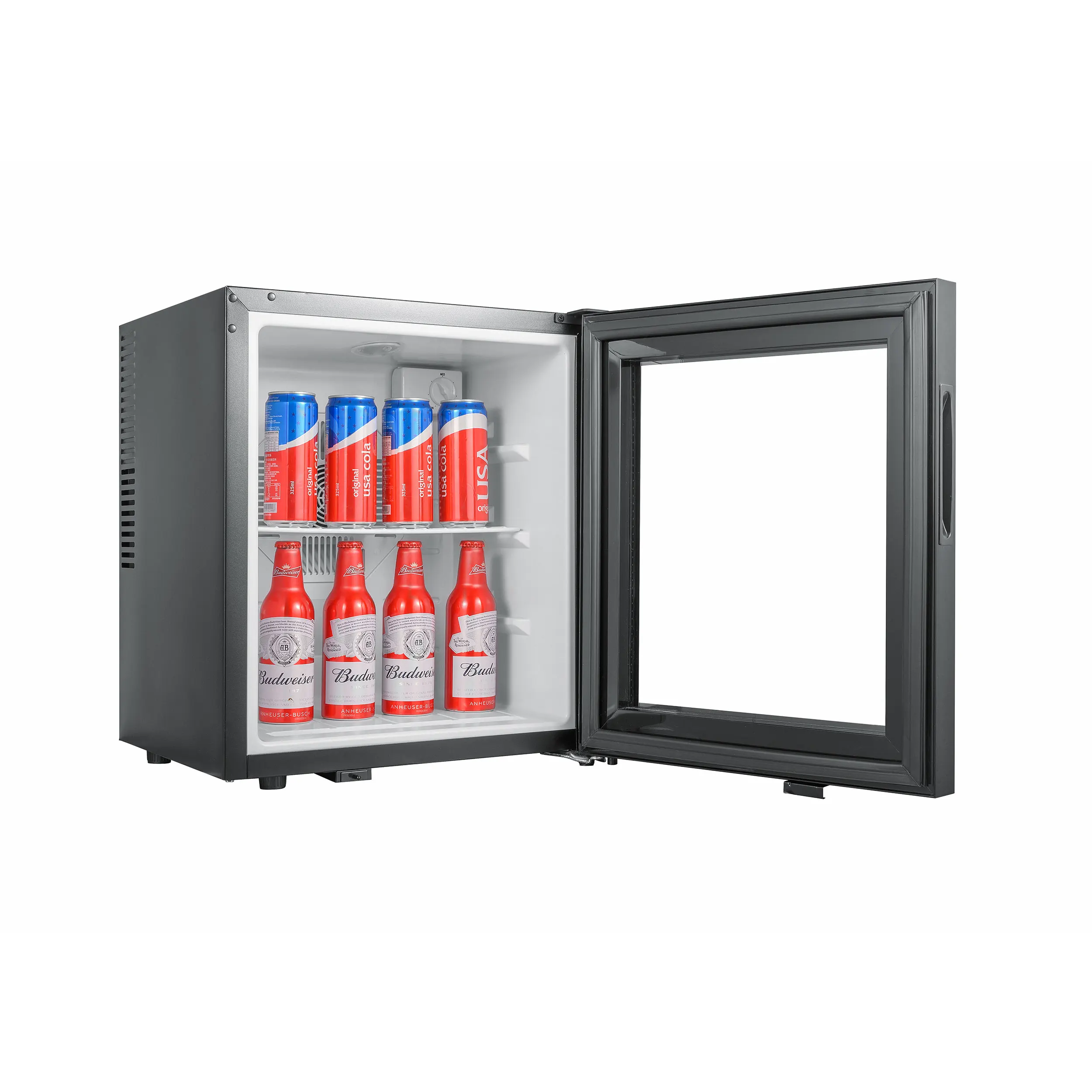 Quality Wholesale Hotel Room Mini bar Fridges Portable Electric Glass Door Mini Refrigerator with Locks Mini bar Cola